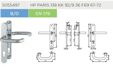 6 Nouzové sady klik dle EN179 HP PARIS WINKHAUS